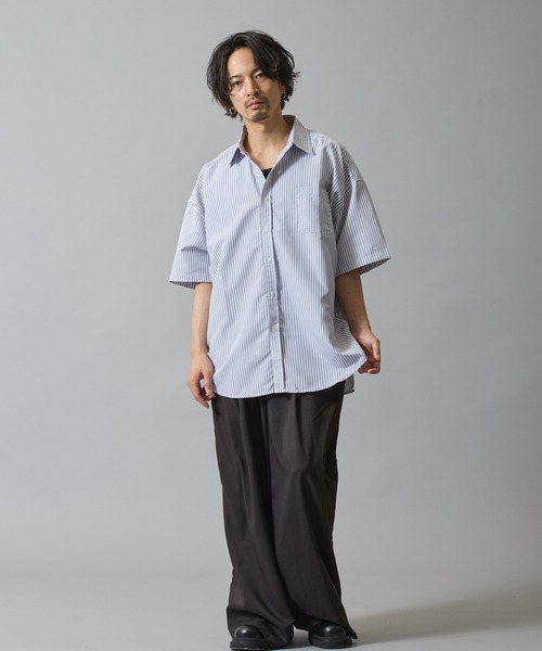 improves（インプローブス）の「接触冷感 速乾 ストライプ 半袖シャツ（シャツ/ブラウス・メンズ・ブルー系/グレー/ブルー/サックスブルー/ブラック・MEDIUM/LARGE/X-LARGE）」の20枚目の写真