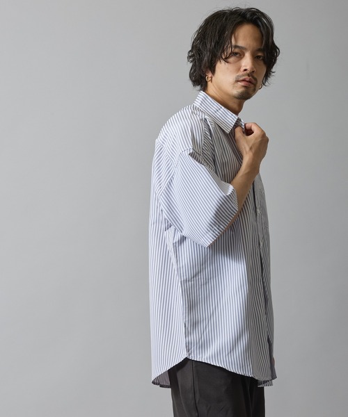 improves（インプローブス）の「接触冷感 速乾 ストライプ 半袖シャツ（シャツ/ブラウス・メンズ・ブルー系/グレー/ブルー/サックスブルー/ブラック・MEDIUM/LARGE/X-LARGE）」の22枚目の写真