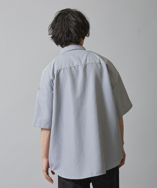 improves（インプローブス）の「接触冷感 速乾 ストライプ 半袖シャツ（シャツ/ブラウス・メンズ・ブルー系/グレー/ブルー/サックスブルー/ブラック・MEDIUM/LARGE/X-LARGE）」の10枚目の写真