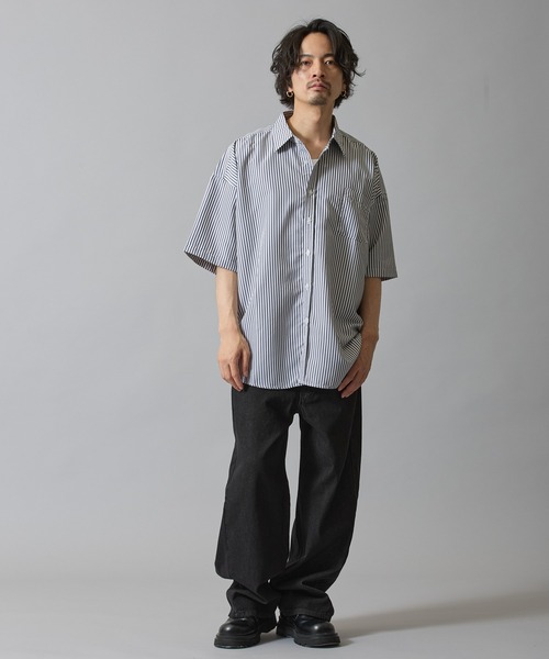 improves（インプローブス）の「接触冷感 速乾 ストライプ 半袖シャツ（シャツ/ブラウス・メンズ・ブルー系/グレー/ブルー/サックスブルー/ブラック・MEDIUM/LARGE/X-LARGE）」の11枚目の写真