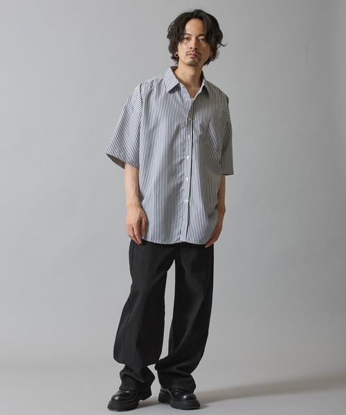 improves（インプローブス）の「接触冷感 速乾 ストライプ 半袖シャツ（シャツ/ブラウス・メンズ・ブルー系/グレー/ブルー/サックスブルー/ブラック・MEDIUM/LARGE/X-LARGE）」の12枚目の写真