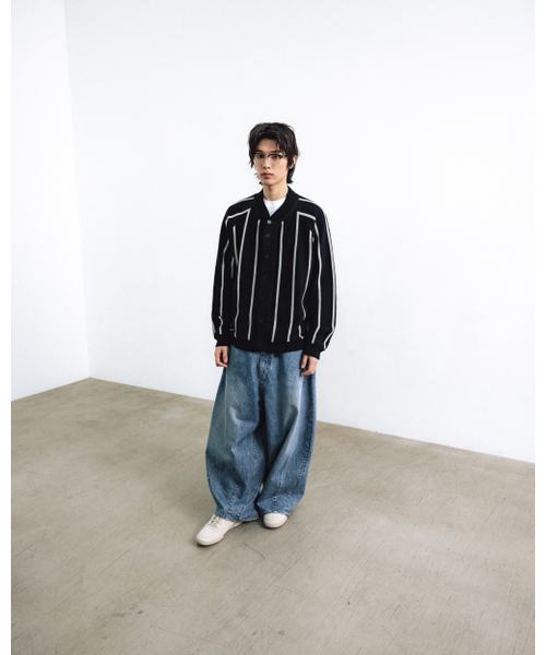 ANGLAN（アングラン）の「Varsity Raglan Knit Cardigan - Black（カーディガン/ボレロ・メンズ・その他・ONE SIZE）」の3枚目の写真