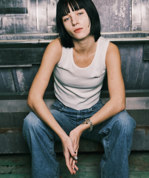 X-girl（エックスガール）の「WIDE LEG DENIM PANTS（デニムパンツ・レディース・ライトインディゴブルー・S/M）」の7枚目の写真