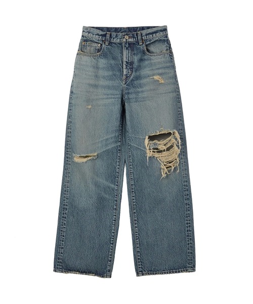 X-girl（エックスガール）の「WIDE LEG DENIM PANTS（デニムパンツ・レディース・ライトインディゴブルー・S/M）」の8枚目の写真