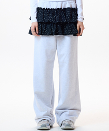 IM PATTERN FRILL PANTS(LIGHT GRAY)