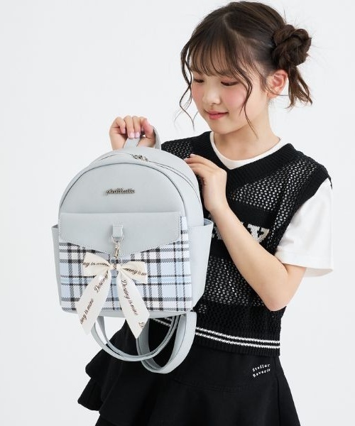 PINK-latte(ピンクラテ)の「ガーリーリュック(バックパック/リュック・キッズ・ブラック/サックスブルー/ホワイト・F)」の3枚目の写真