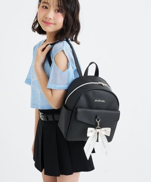 PINK-latte(ピンクラテ)の「ガーリーリュック(バックパック/リュック・キッズ・ブラック/サックスブルー/ホワイト・F)」の2枚目の写真