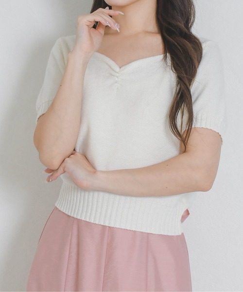MISCH MASCH(ミッシュマッシュ)の「2026春夏新作 一部店舗限定 ニュアンススクエアネックニット(ニット/セーター・レディース・ホワイト/チャコールグレー/ブルー・フリ-)」の21枚目の写真