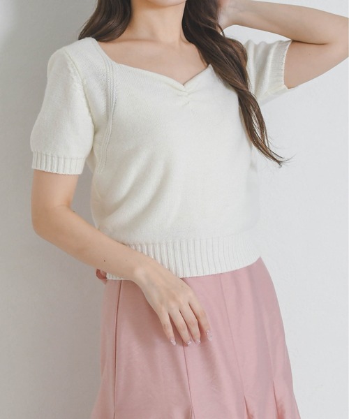 MISCH MASCH(ミッシュマッシュ)の「2026春夏新作 一部店舗限定 ニュアンススクエアネックニット(ニット/セーター・レディース・ホワイト/チャコールグレー/ブルー・フリ-)」の22枚目の写真
