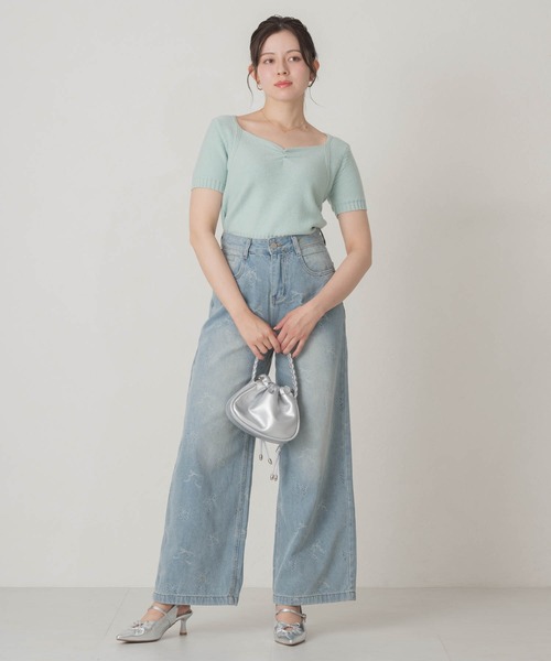 MISCH MASCH(ミッシュマッシュ)の「2026春夏新作 一部店舗限定 ニュアンススクエアネックニット(ニット/セーター・レディース・ホワイト/チャコールグレー/ブルー・フリ-)」の18枚目の写真