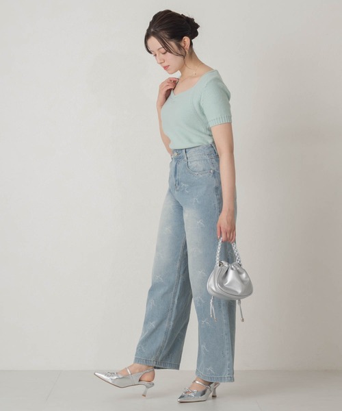 MISCH MASCH(ミッシュマッシュ)の「2026春夏新作 一部店舗限定 ニュアンススクエアネックニット(ニット/セーター・レディース・ホワイト/チャコールグレー/ブルー・フリ-)」の19枚目の写真