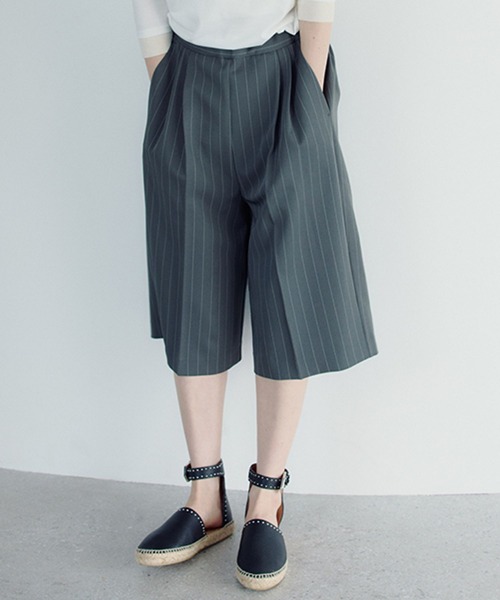 studio CLIP(スタディオクリップ)の「【daily CLIP】さらりストライプショートパンツ(スラックス・レディース・ブラウン/グレー・FREE)」の13枚目の写真