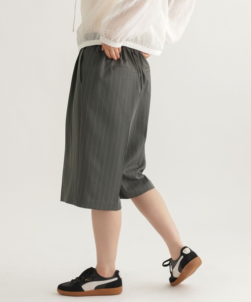 studio CLIP(スタディオクリップ)の「【daily CLIP】さらりストライプショートパンツ(スラックス・レディース・ブラウン/グレー・FREE)」の16枚目の写真