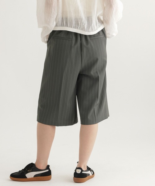 studio CLIP(スタディオクリップ)の「【daily CLIP】さらりストライプショートパンツ(スラックス・レディース・ブラウン/グレー・FREE)」の17枚目の写真