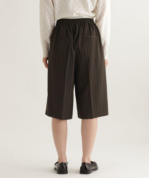 studio CLIP(スタディオクリップ)の「【daily CLIP】さらりストライプショートパンツ(スラックス・レディース・ブラウン/グレー・FREE)」の6枚目の写真