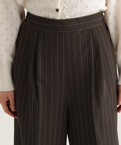 studio CLIP(スタディオクリップ)の「【daily CLIP】さらりストライプショートパンツ(スラックス・レディース・ブラウン/グレー・FREE)」の7枚目の写真