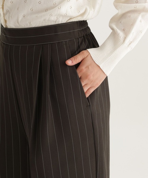 studio CLIP(スタディオクリップ)の「【daily CLIP】さらりストライプショートパンツ(スラックス・レディース・ブラウン/グレー・FREE)」の8枚目の写真