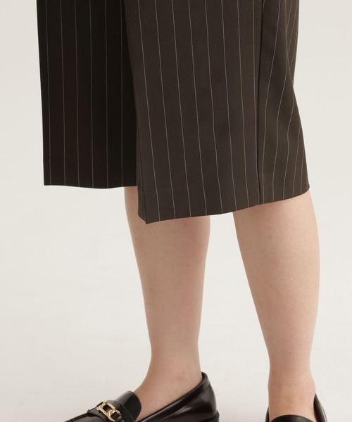studio CLIP(スタディオクリップ)の「【daily CLIP】さらりストライプショートパンツ(スラックス・レディース・ブラウン/グレー・FREE)」の9枚目の写真