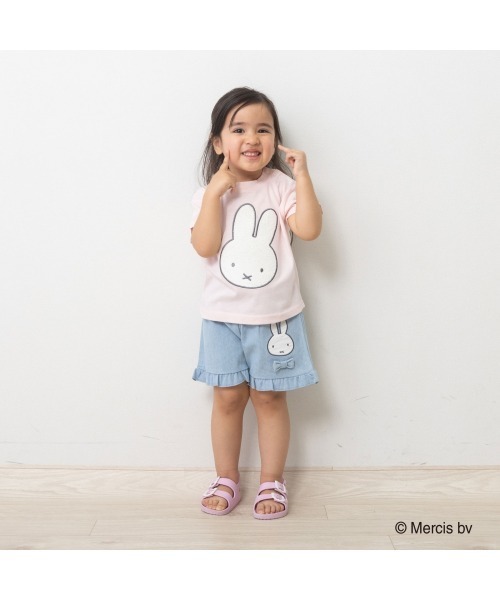 Miffy( ミッフィー)の「ミッフィー サガラ刺繍Tシャツ(Tシャツ/カットソー・キッズ・ピンク/ブラック・80cm/90cm/95cm)」の2枚目の写真