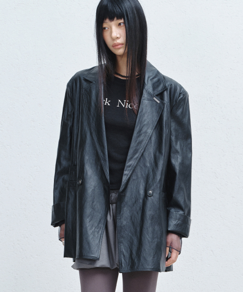NICK&NICOLE(ニックアンドニコール)の「DOUBLE TAILORED JACKET_BLACK(ライダースジャケット・レディース・その他・FREE)」の1枚目の写真