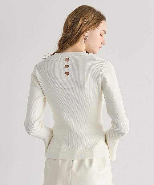 BIRTHDAY BASH（バースデイバッシュ）の「BACK HEART V NECK CARDIGAN（カーディガン/ボレロ・レディース・ブラック/ホワイト/ピンク・FREE）」の12枚目の写真