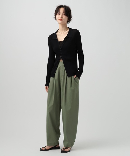 BAYFLOW（ベイフロー）の「[吸水速乾/接触冷感/UVケア]テックリネンバルーンパンツ（その他パンツ・レディース・オフホワイト/ブラック/カーキ・SMALL/MEDIUM）」の10枚目の写真