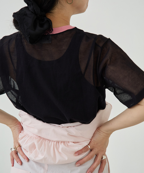 IENA LA BOUCLE（イエナラブークル）の「IENA LA BOUCLE シアーTシャツニット（ニット/セーター・レディース・ダークブルー/グリーン系その他/ブラック系その他・FREE）」の10枚目の写真