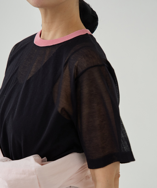 IENA LA BOUCLE（イエナラブークル）の「IENA LA BOUCLE シアーTシャツニット（ニット/セーター・レディース・ダークブルー/グリーン系その他/ブラック系その他・FREE）」の12枚目の写真