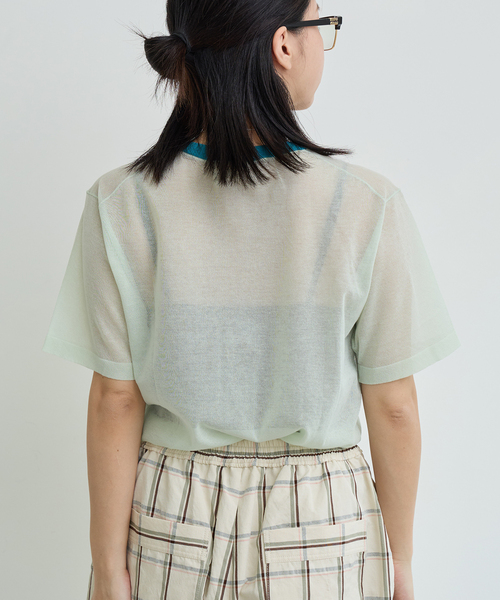 IENA LA BOUCLE（イエナラブークル）の「IENA LA BOUCLE シアーTシャツニット（ニット/セーター・レディース・ダークブルー/グリーン系その他/ブラック系その他・FREE）」の19枚目の写真