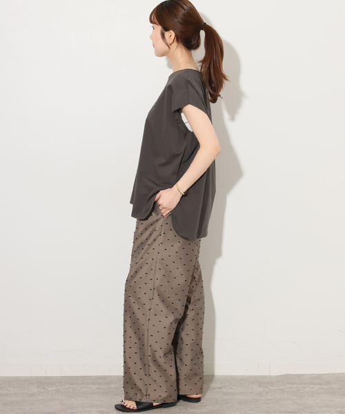 JOURNAL STANDARD relume（ジャーナルスタンダード　レリューム）の「オーガニックコットン汗染み防止タックプルオーバー（Tシャツ/カットソー・レディース・ブラック系その他/キャメル/ホワイト/ライトグレー・FREE）」の7枚目の写真