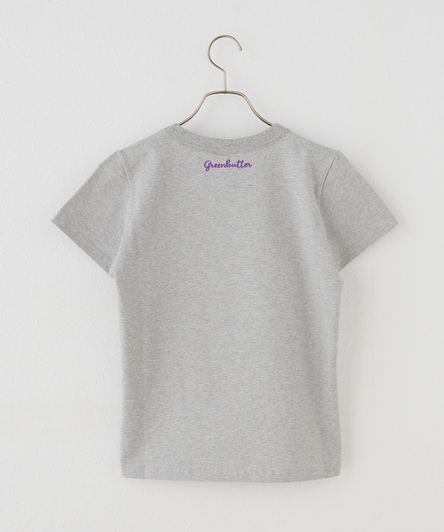 U by SPICK&SPAN（ユーバイスピックアンドスパン）の「GREEN BUTTER/グリーンバター Heart Applique Tee（Tシャツ/カットソー・レディース・アイボリー/チャコールグレー・SMALL）」の3枚目の写真