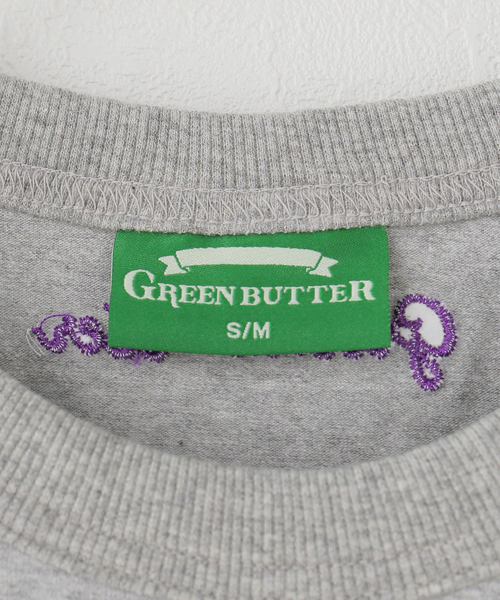 U by SPICK&SPAN（ユーバイスピックアンドスパン）の「GREEN BUTTER/グリーンバター Heart Applique Tee（Tシャツ/カットソー・レディース・アイボリー/チャコールグレー・SMALL）」の5枚目の写真