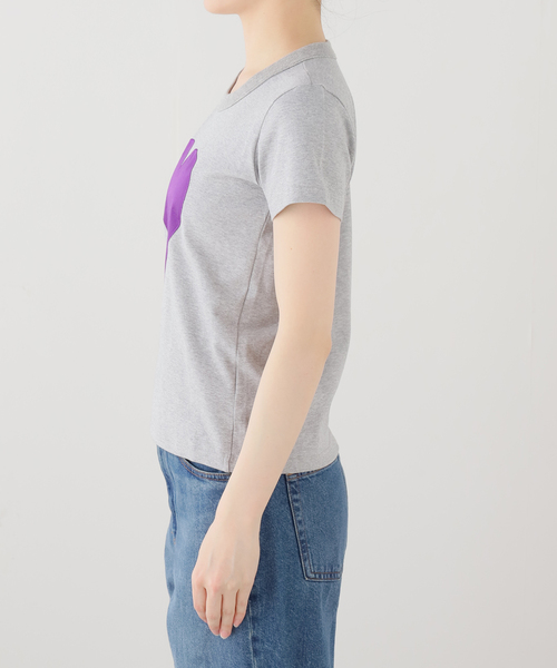 U by SPICK&SPAN（ユーバイスピックアンドスパン）の「GREEN BUTTER/グリーンバター Heart Applique Tee（Tシャツ/カットソー・レディース・アイボリー/チャコールグレー・SMALL）」の10枚目の写真