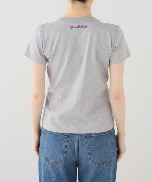 U by SPICK&SPAN（ユーバイスピックアンドスパン）の「GREEN BUTTER/グリーンバター Heart Applique Tee（Tシャツ/カットソー・レディース・アイボリー/チャコールグレー・SMALL）」の11枚目の写真