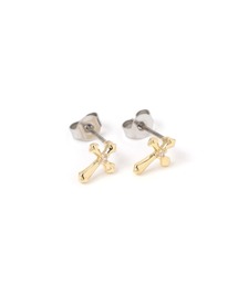シンプルクロスモチーフピアス / 656202
