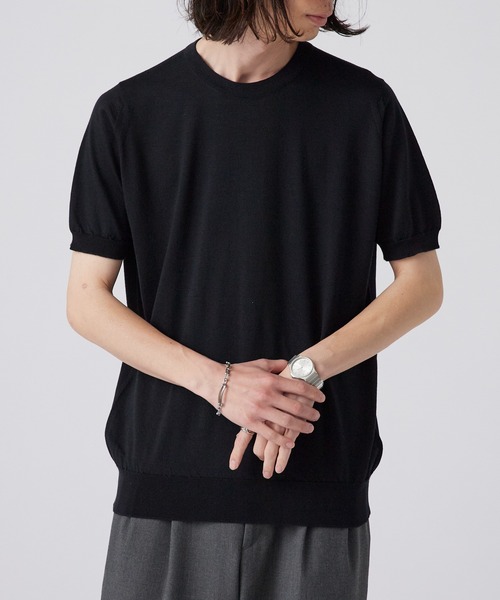 JOHN SMEDLEY(ジョンスメドレー)の「JOHN SMEDLEY/ジョンスメドレー HILCOTE T-SHIRT CN SS 2026年 夏 夏服(ニット/セーター・メンズ・ブラック/ネイビー・M/L/XL)」の8枚目の写真