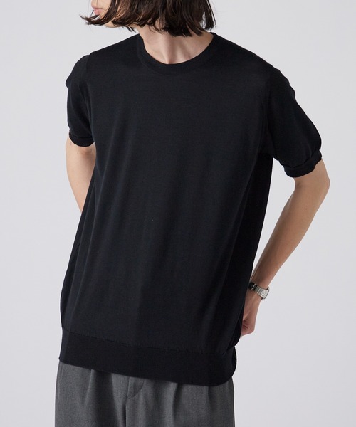JOHN SMEDLEY(ジョンスメドレー)の「JOHN SMEDLEY/ジョンスメドレー HILCOTE T-SHIRT CN SS 2026年 夏 夏服(ニット/セーター・メンズ・ブラック/ネイビー・M/L/XL)」の9枚目の写真