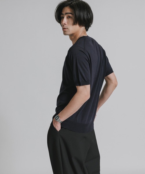 JOHN SMEDLEY(ジョンスメドレー)の「JOHN SMEDLEY/ジョンスメドレー HILCOTE T-SHIRT CN SS 2026年 夏 夏服(ニット/セーター・メンズ・ブラック/ネイビー・M/L/XL)」の18枚目の写真