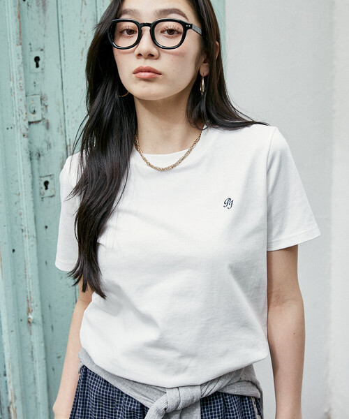 PEACH JOHN(ピーチジョン)の「PEACH JOHN × PUBLUX/ピーチ・ジョン ワンポイント ロゴ刺繍 Tシャツ 限定展開(Tシャツ/カットソー・レディース・ブラック/オフホワイト/ネイビー/ライトグレー・フリ-)」の19枚目の写真