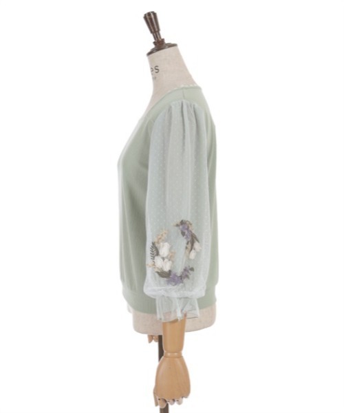 axes femme(アクシーズファム)の「チューリップ刺繍七分袖プルオーバー(Tシャツ/カットソー・レディース・キナリ/ネイビー/グリーン・FREE)」の17枚目の写真
