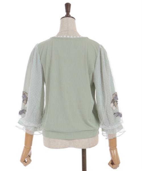 axes femme(アクシーズファム)の「チューリップ刺繍七分袖プルオーバー(Tシャツ/カットソー・レディース・キナリ/ネイビー/グリーン・FREE)」の18枚目の写真