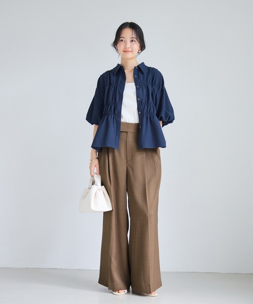 VIS(ビス)の「Light Airyセットアップパンツ/UVケア・接触冷感・吸水速乾(その他パンツ・レディース・ブラック/キナリ/グリーン系その他2・SS/S/M/L)」の13枚目の写真