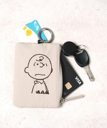 THE MILES（ザ マイルズ）の「"09"≪Vintage PEANUTS≫どっちにも伸びーる キーリール付き 2ポケット ナイロン フェイス 刺繍 パスポーチ（パスケース）」