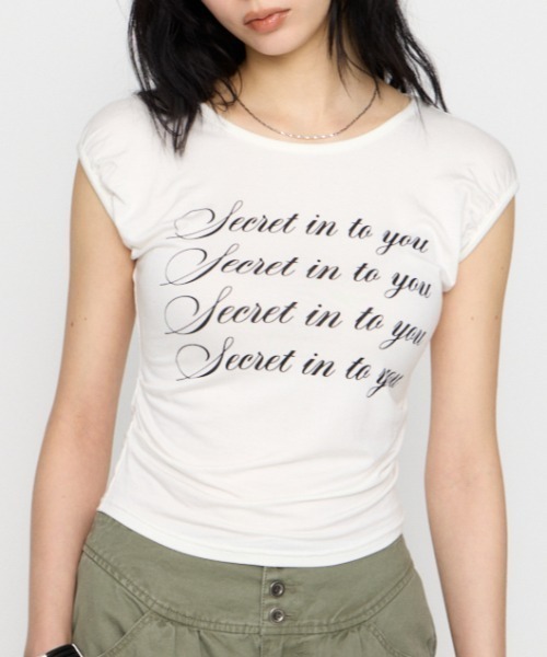 LAGUA GEM(ラグアジェム)の「PUFF PRINT Tシャツ(Tシャツ/カットソー・レディース・ライトイエロー/ブラック/ホワイト・FREE)」の2枚目の写真