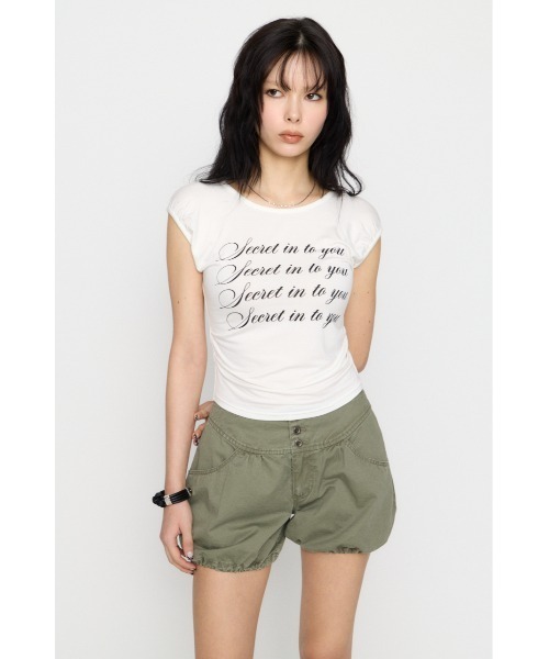 LAGUA GEM(ラグアジェム)の「PUFF PRINT Tシャツ(Tシャツ/カットソー・レディース・ライトイエロー/ブラック/ホワイト・FREE)」の12枚目の写真
