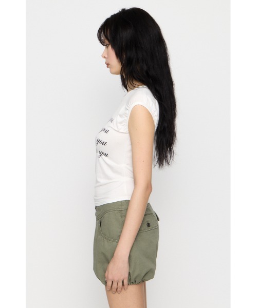 LAGUA GEM(ラグアジェム)の「PUFF PRINT Tシャツ(Tシャツ/カットソー・レディース・ライトイエロー/ブラック/ホワイト・FREE)」の16枚目の写真