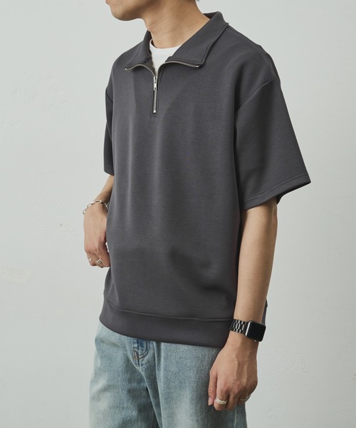 COLONY 2139(コロニートゥーワンスリーナイン)の「ダイバーポンチハーフZIP(Tシャツ/カットソー・メンズ・ブルー/チャコールグレー/ブラック/ホワイト・MEDIUM/LARGE)」の21枚目の写真