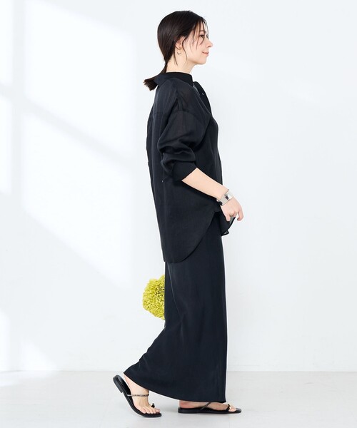 NOLLEY’S Sophi(ノーリーズソフィ)の「ウォッシャブルフィブリルラミーマルチウェイシャツ(シャツ/ブラウス・レディース・ホワイト/ブラック/オリーブ・38)」の11枚目の写真
