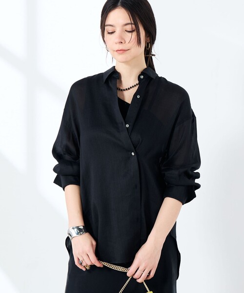 NOLLEY’S Sophi(ノーリーズソフィ)の「ウォッシャブルフィブリルラミーマルチウェイシャツ(シャツ/ブラウス・レディース・ホワイト/ブラック/オリーブ・38)」の13枚目の写真