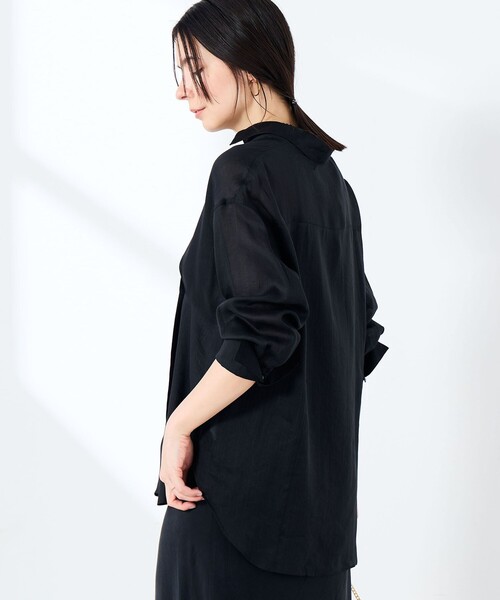 NOLLEY’S Sophi(ノーリーズソフィ)の「ウォッシャブルフィブリルラミーマルチウェイシャツ(シャツ/ブラウス・レディース・ホワイト/ブラック/オリーブ・38)」の15枚目の写真